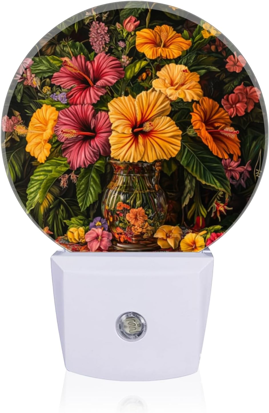LED Night Lights Lamp with Dusk to Dawn Sensor, Beautiful Vase Filled with Fusoia Flowers Night Light Plug Into Wall for Kids Room…