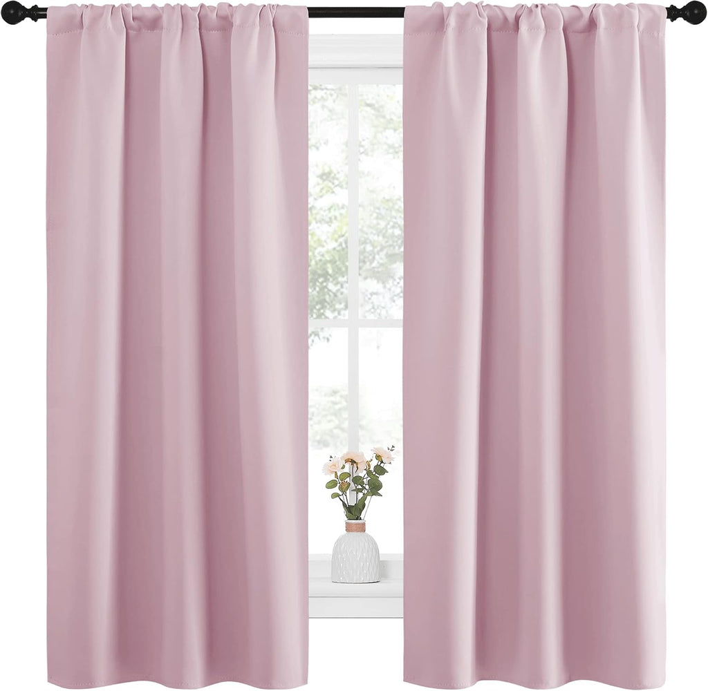 NICETOWN Bedroom Curtains, Room Darkening Draperies Window Curtain Panels, Thermal Insulated Room Darkening Curtains (Lavender Pink, 2…
