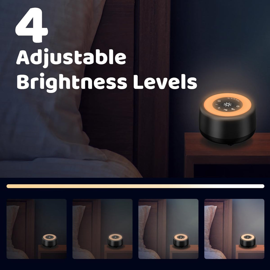Sleepbox Sound White Noise Machine with 25 Soothing Sounds 10 Colors Warm Night Light 4 Brightness Levels 32 Volume Levels 5 Timer and…