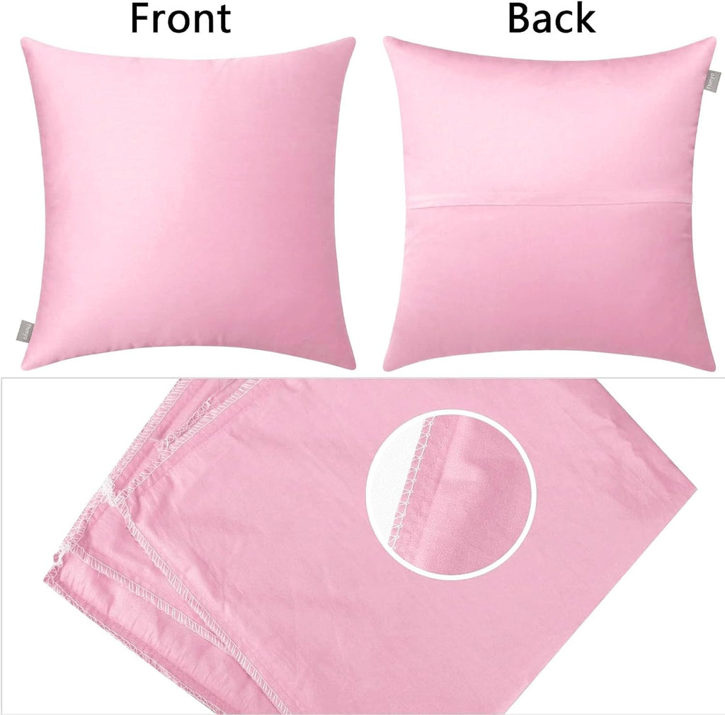 Thmyo 4-Pack 100% Cotton Comfortable Solid Decorative Throw Pillow Case Square Cushion Cover Pillowcases Sublimation Blank DIY Pillow Cover…