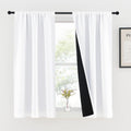 Nicetown White 100% Blackout Curtains 45 inches Long for Kitchen, Rod Pocket Basement Window Treatment Thermal Insulated Lined Drapes for S…