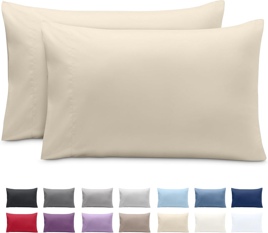 BareHome Bare Home Microfiber Pillow Cases - King 20x36 - Cooling Pillowcases - Double Brushed - easy maintenance - Envelope Closure…