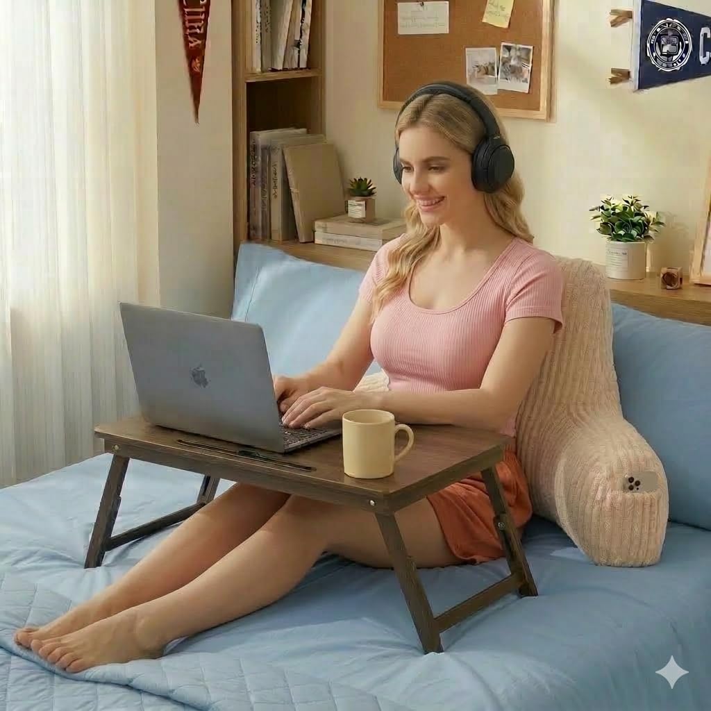 Pajeo Reading Pillow for Sitting in Bed with Arm Rests,100% 7D Fiber Filling Sitting Pillow for Back Support, Oeko-TEX Certified Backrest Pi…
