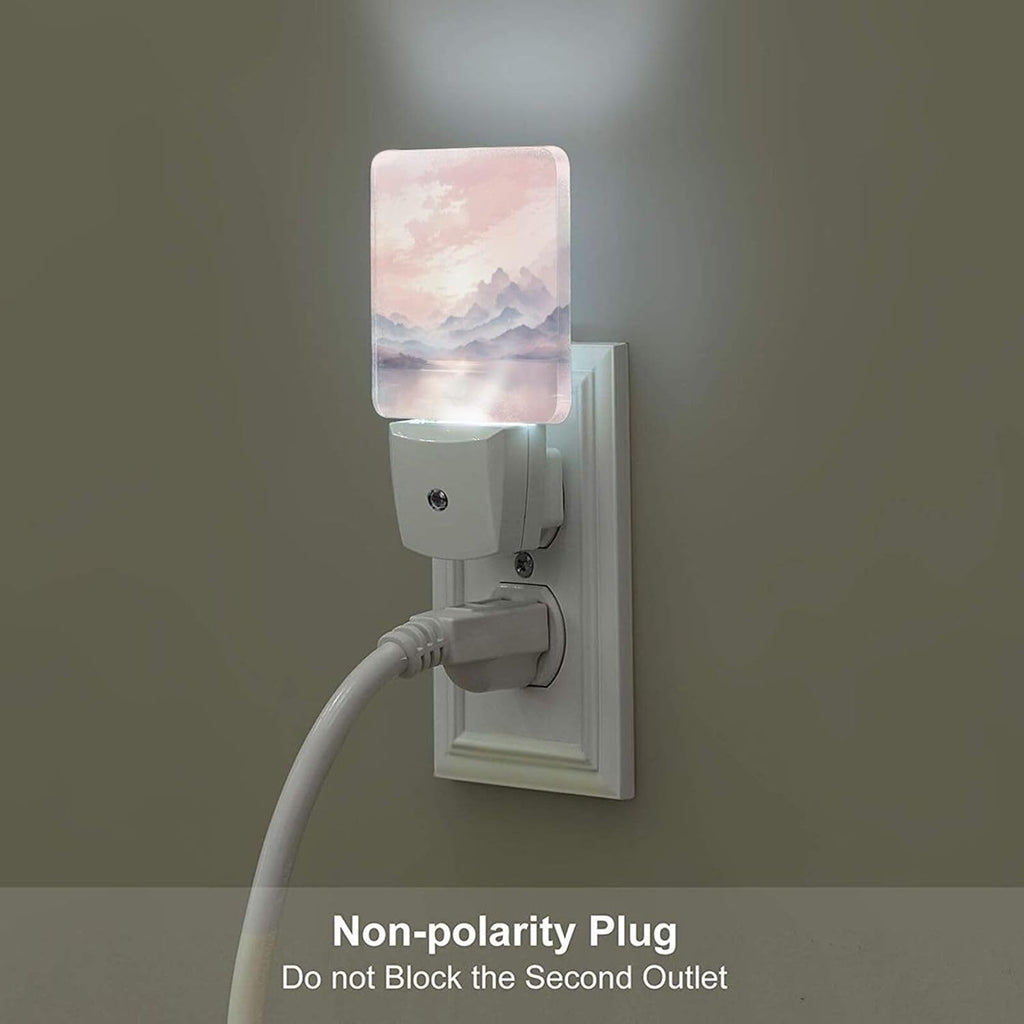 Mountain and River Night Light, Plug Into Wall with Dusk to Dawn Light Sensors, Warm Nightlights for Bedroom, Bathroom, Hallway, Kitchen…