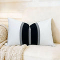Slow Cow Boho Jacquard Textured Woven Stripe Throw Pillow Covers 12x20 Decorative Cushion Cover Rectangular Pillow Cover
