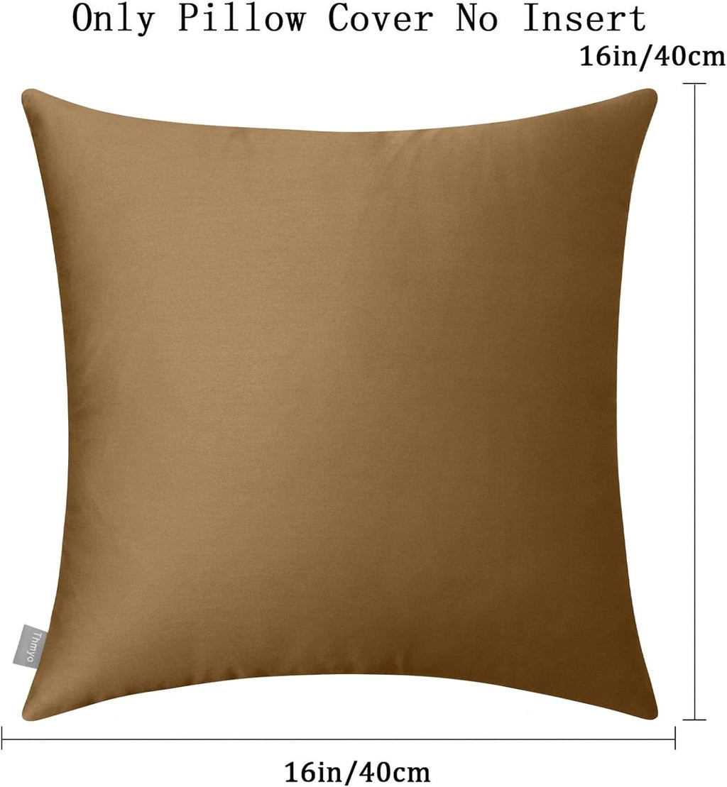 Thmyo 4-Pack 100% Cotton Comfortable Solid Decorative Throw Pillow Case, Thmyo Square Cushion Cover Pillowcase Sublimation Blank Pillow Cove…