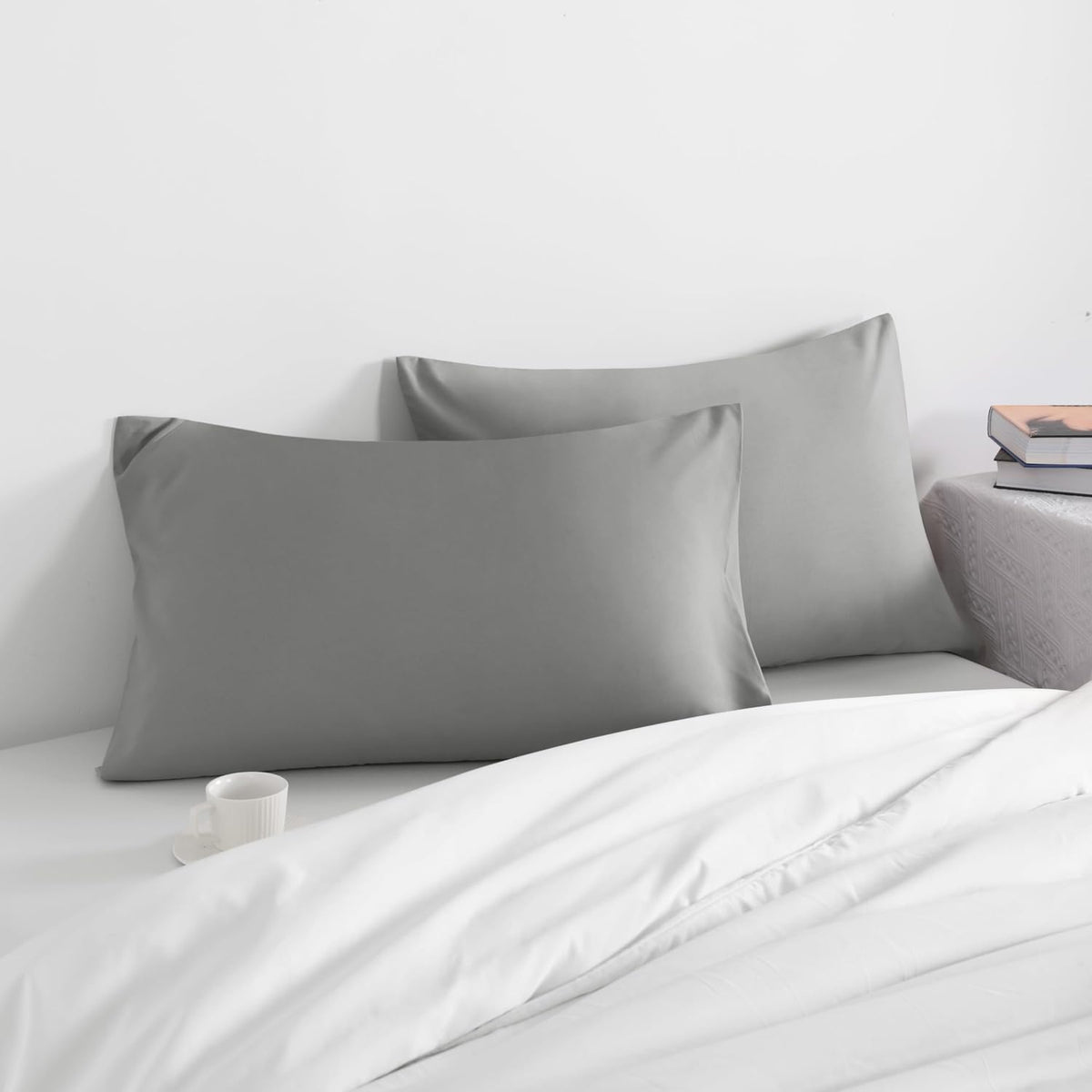 Ntbay Toddler Pillow Cases Set of 2, 2 Pack Brushed Microfiber 14x20 Pillow Cases, Soft, Wrinkle, Fade, Stain Resistant Smoke Grey Pillow C…
