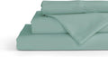 Linen Home 100% Cotton Percale Sheets Twin Size, Aqua Blue, Deep Pocket, 3 Pieces Set - 1 Flat, 1 Deep Pocket Fitted Sheet and 1…