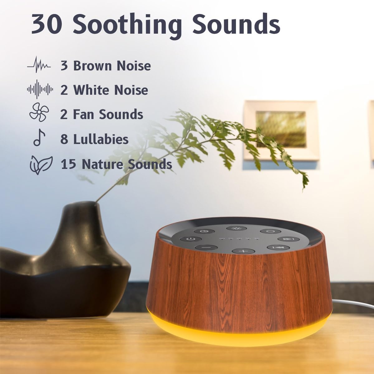 Brown Noise Sound Machine with 30 Soothing Sounds 12 Colors Night Light White Noise Machine for Adults Baby Kids Sleep Machines with 36…