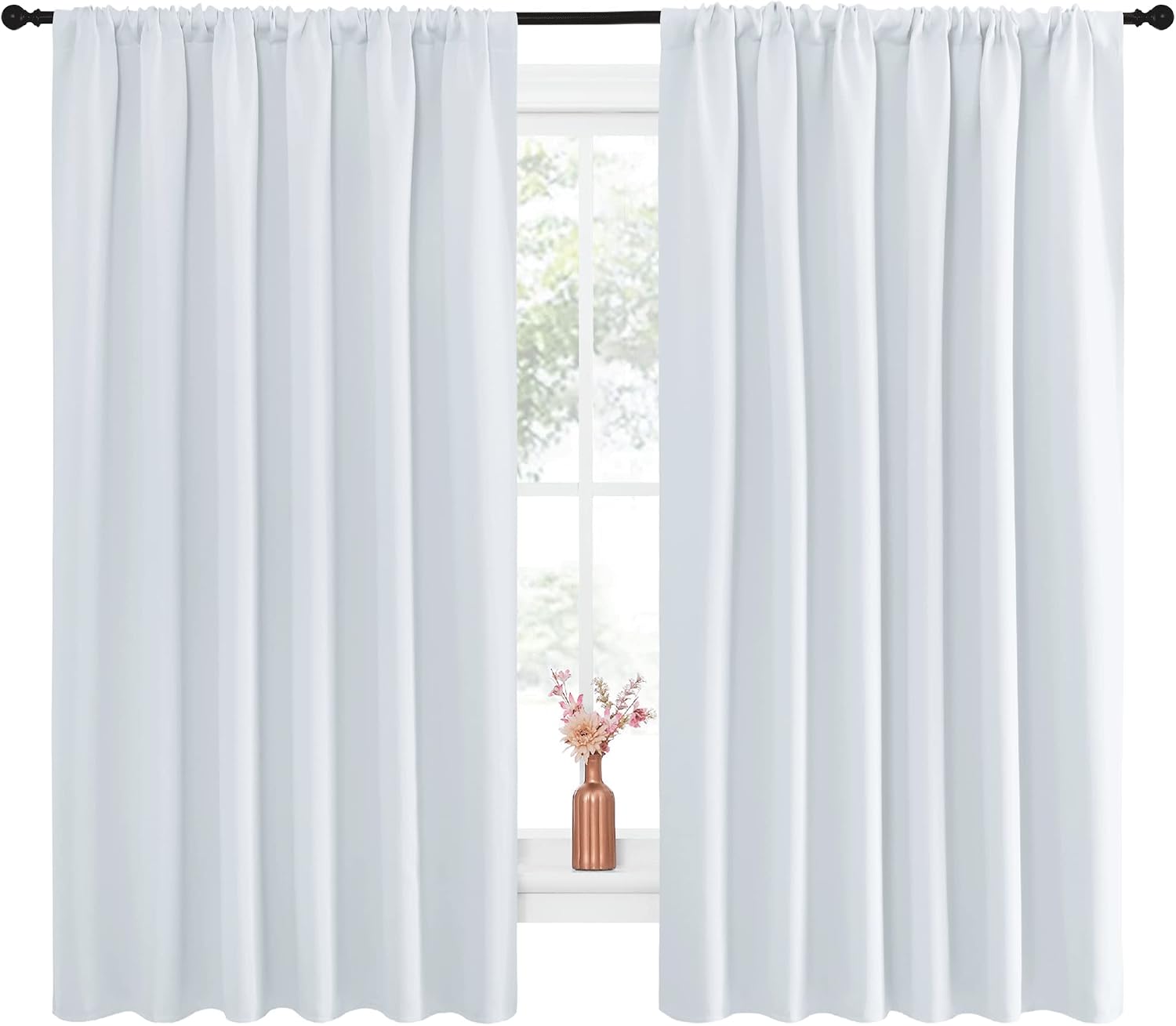 NICETOWN Bedroom Window Curtain Panels - Window Treatment Thermal Insulated Rod Pocket Room Darkening Curtains/Drapes for Patio Door…