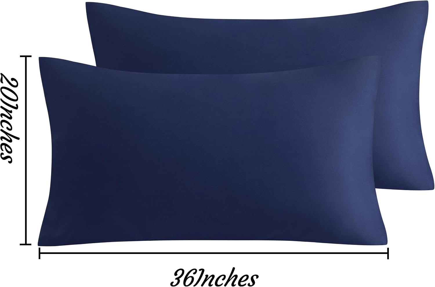 Ntbay King Pillow Cases Set of 2, 2 Pack Brushed Microfiber 20x36 Pillow Cases, Soft, Wrinkle, Fade, Stain Resistant Navy Blue Pillow Cases…