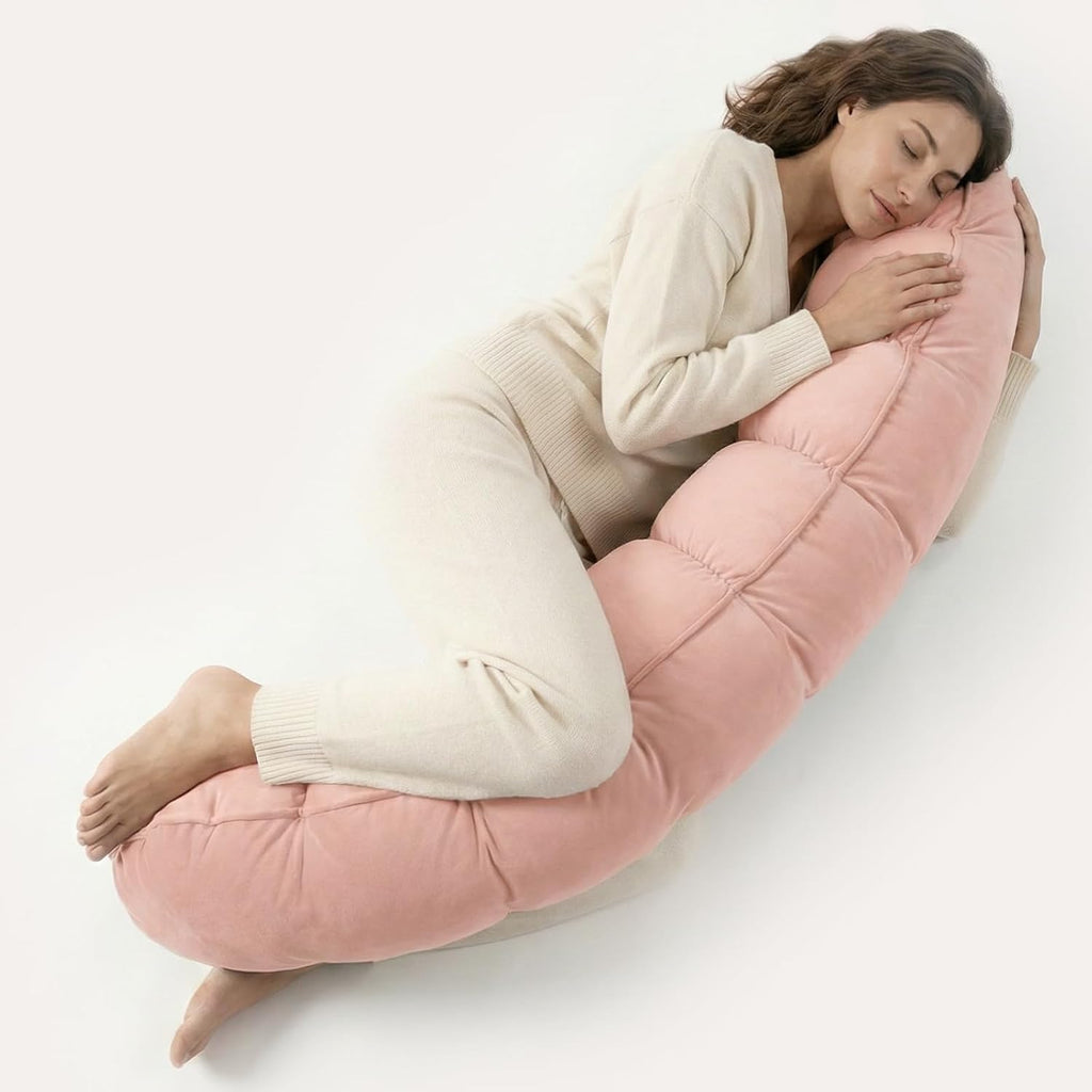 Peallow(Pat. Pend) – Long Round Body Pillow for Adults, Bolster Pillow for Sleeping, Soft and Supportive Pillow for Sleeping & Lumbar…