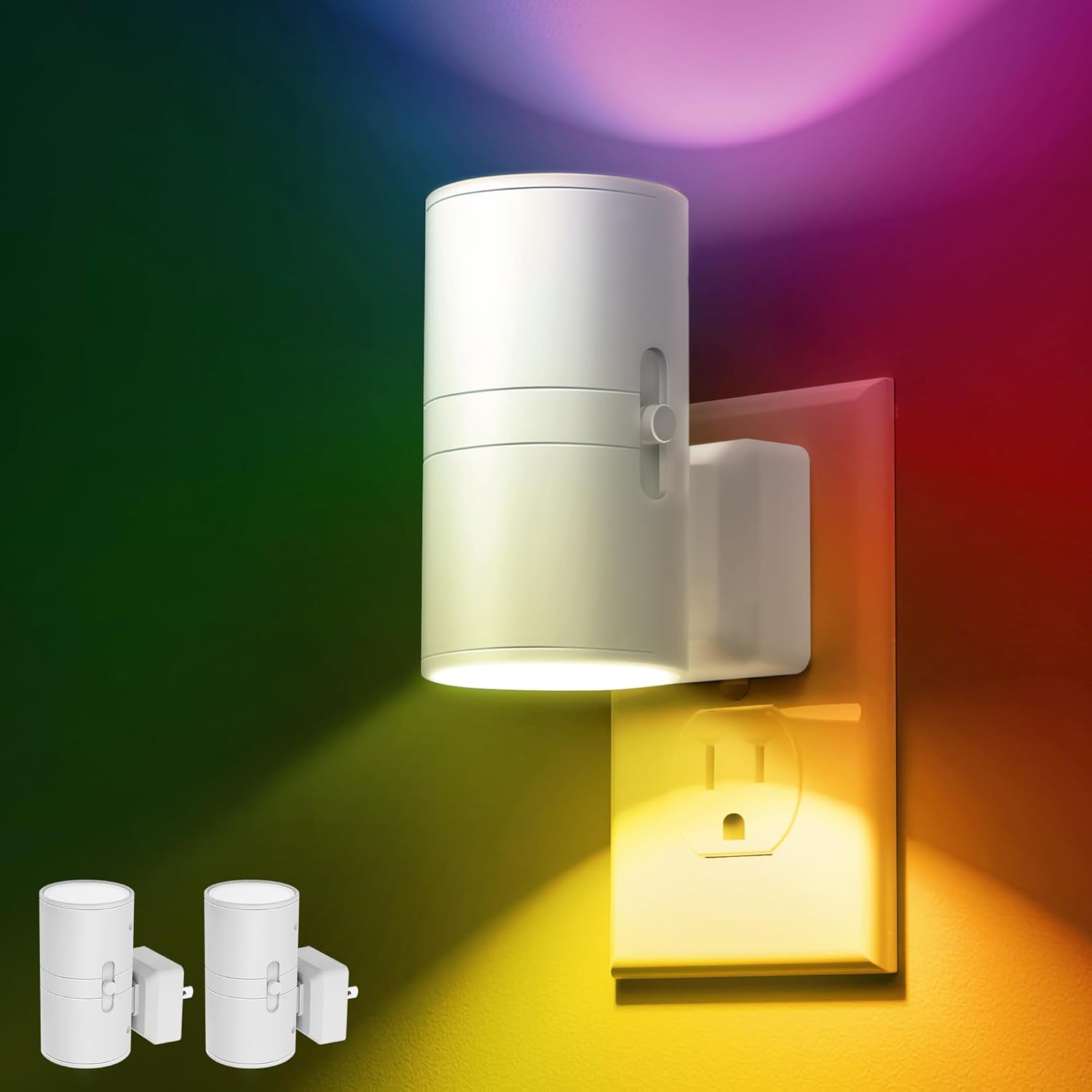 L LOHAS LED Night Light, Night Lights Plug into Wall, Color Changing Nightlight RGB with Light Sensor, Home Decor for Gifts Holiday…