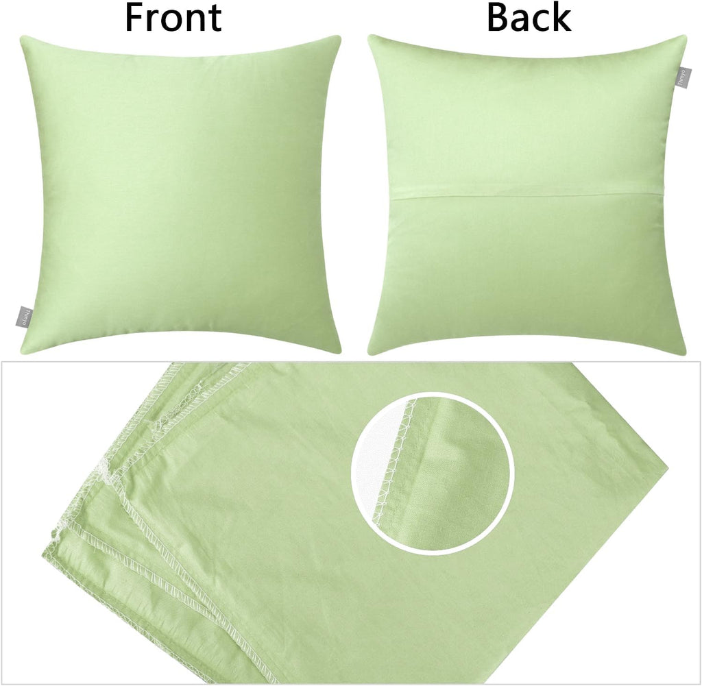 Thmyo 4-Pack 100% Cotton Comfortable Solid Decorative Throw Pillow Case Square Cushion Cover Pillowcase Sublimation Blank Pillow Covers(18x…