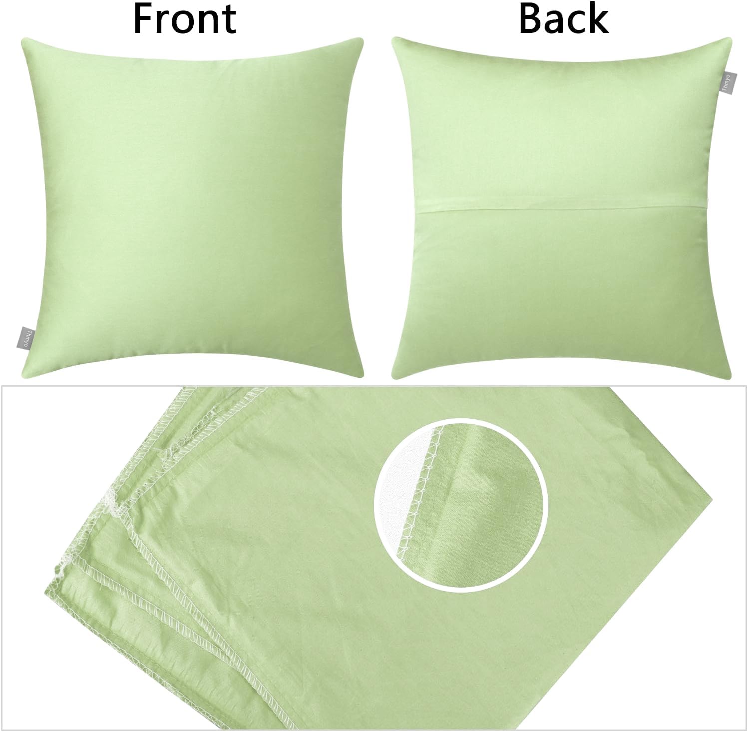 Thmyo 4-Pack 100% Cotton Comfortable Solid Decorative Throw Pillow Case Square Cushion Cover Pillowcase Sublimation Blank Pillow Covers DIY…