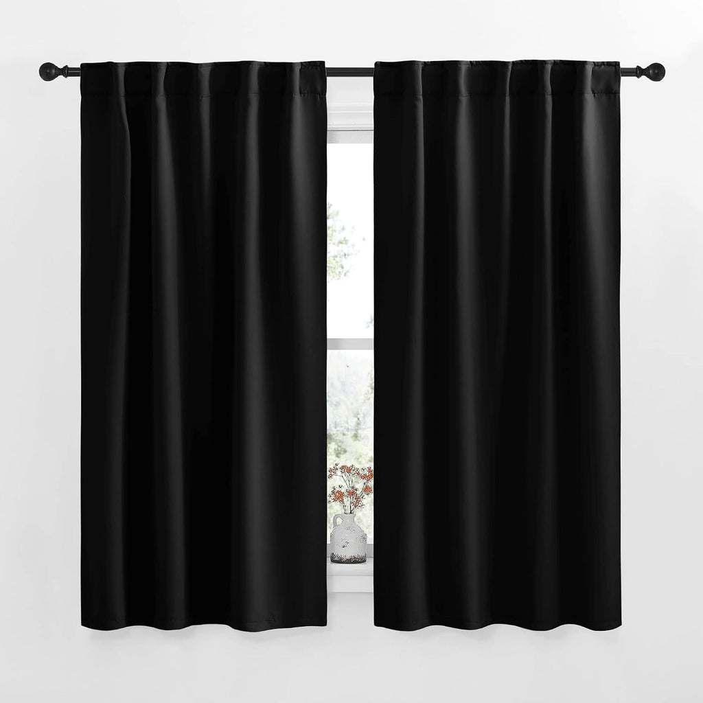 NICETOWN Halloween Blackout Curtains Window Panel Drapes - (Black Color) W42 x L63, Double Panels, Home Decoration Light Blocking Thermal…