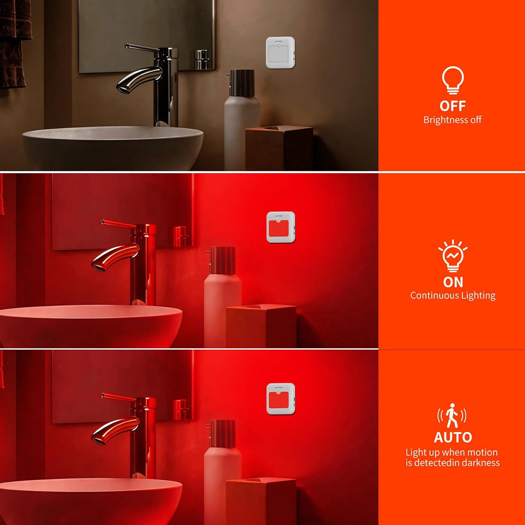 Zocifiner Red Light Motion Sensor Night Lights Rechargeable Battery Red Light Stick-on Magnetic Red Lights Red Night Light for Ba…