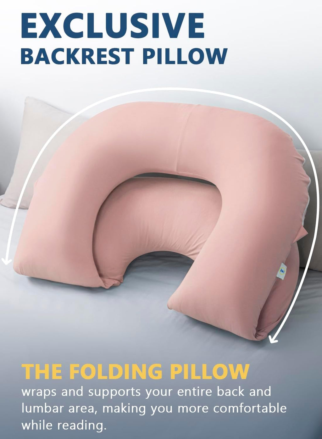 Insen Reading Pillow, Back Pillow for Sitting in Bed for Reading, Nurse & Relax, Reading Pillow for Adults, Moms & Kids, Sit Up Pillow for…