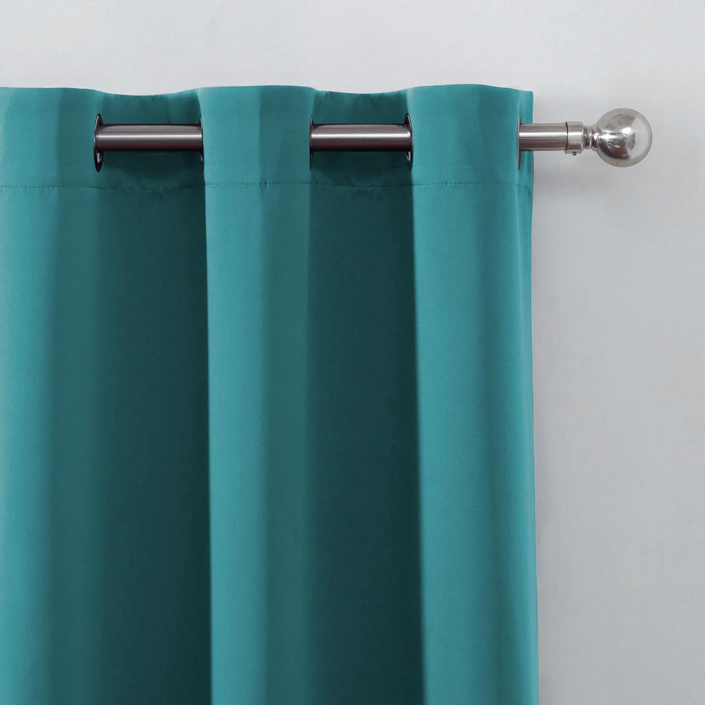 Lemomo Blackout Curtains 52 x 90 Inch Long Sea Teal Curtains Set of 2 Panels Room Darkening Curtains for Bedroom and Living Room 90 Inch si…