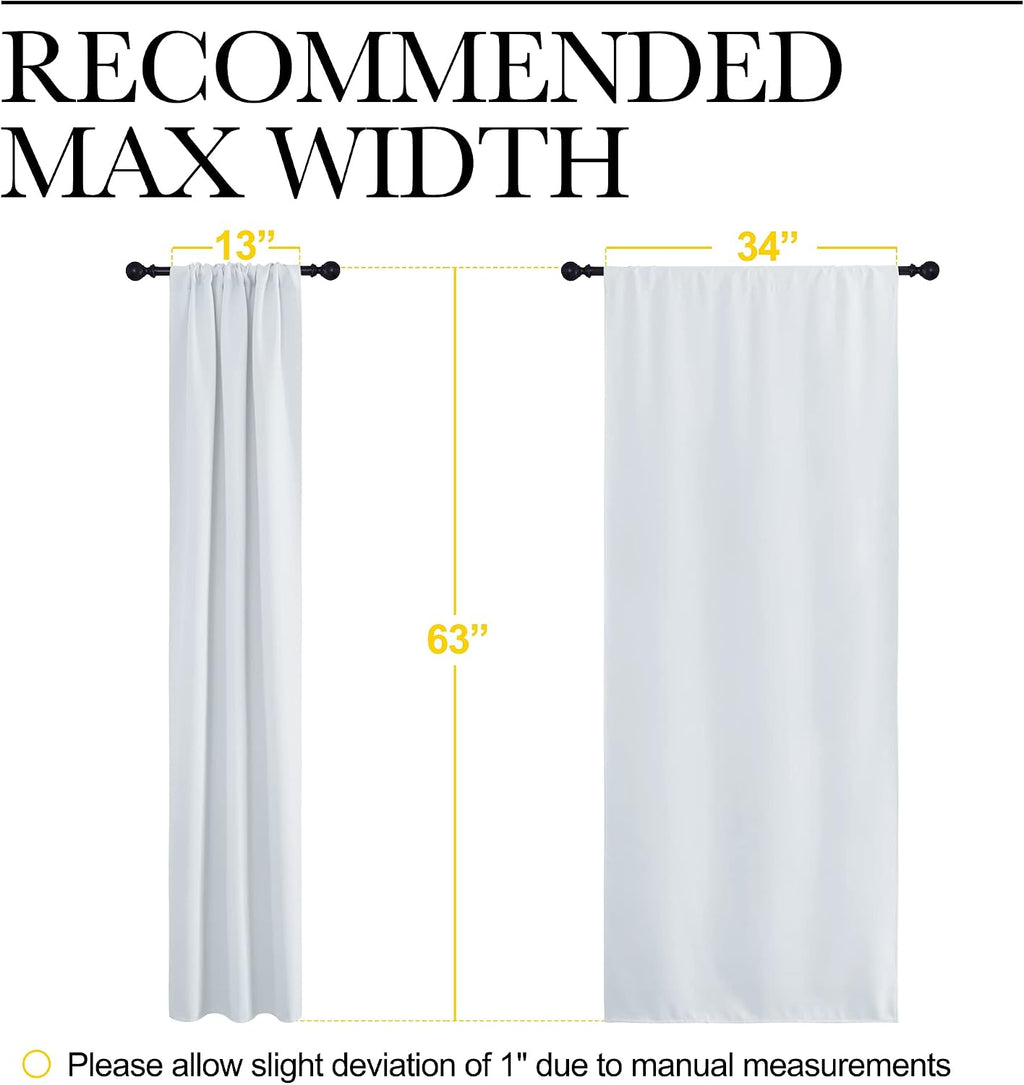 NICETOWN Greyish White Window Curtain Panels - Thermal Insulated Rod Pocket Room Darkening Curtain Sets for Bedroom (2 Panels, 34 by 63)