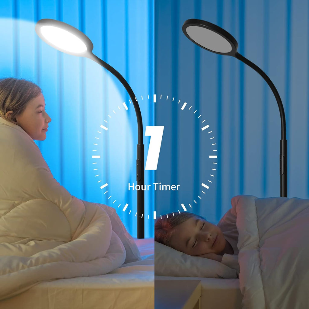 luckystyle Floor Lamp, Super Bright Dimmable LED Lamps for Living Room, Custom Color Temperature Standing Lamp with Remote Push Button…