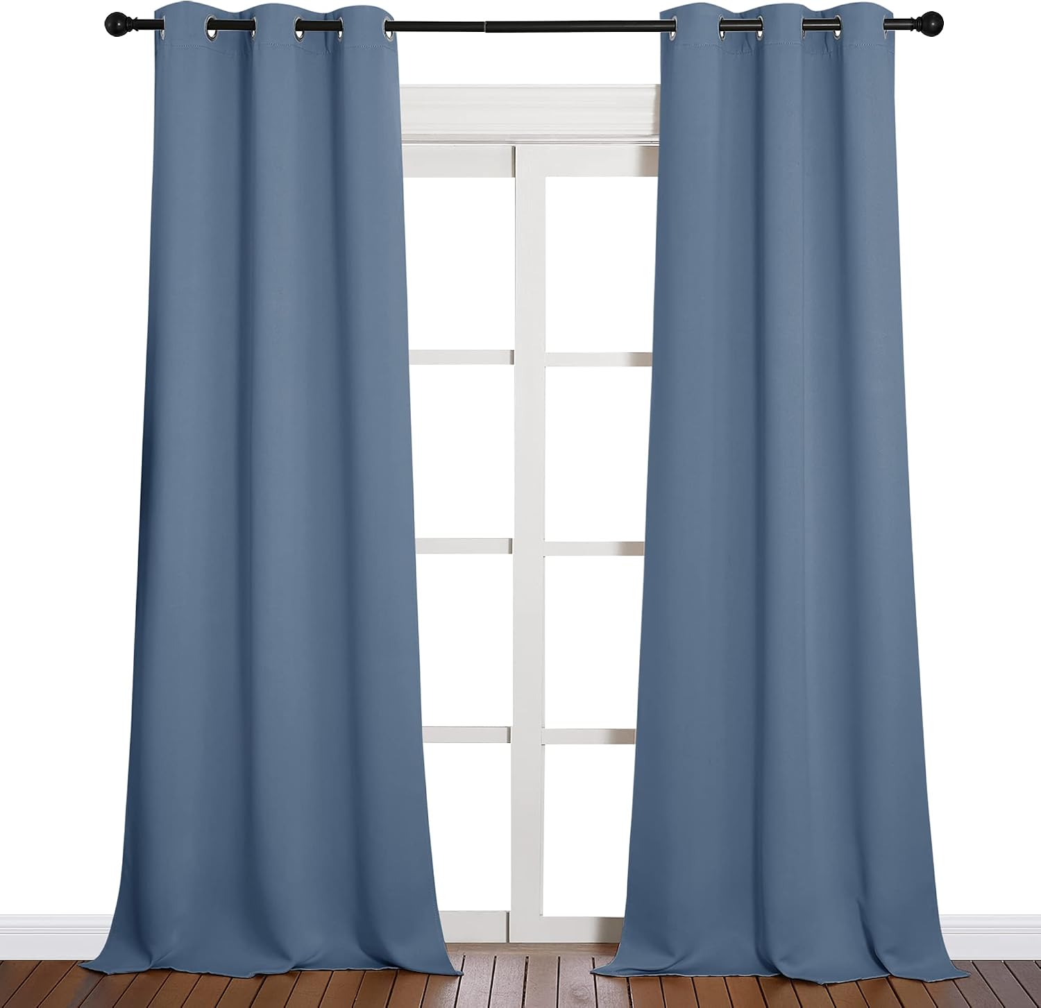 NICETOWN Living Room Blackout Curtains 90 inches Long, Thermal Insulated Noise Reducing Curtains for Unicorn Theam Kids Room (Stone Blue…