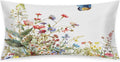 Flower Watercolor Butterfly Satin Silk Pillowcase for Hair and Skin Pillow Cases King Size Soft Silk Pillow Case with Envelope Closure…