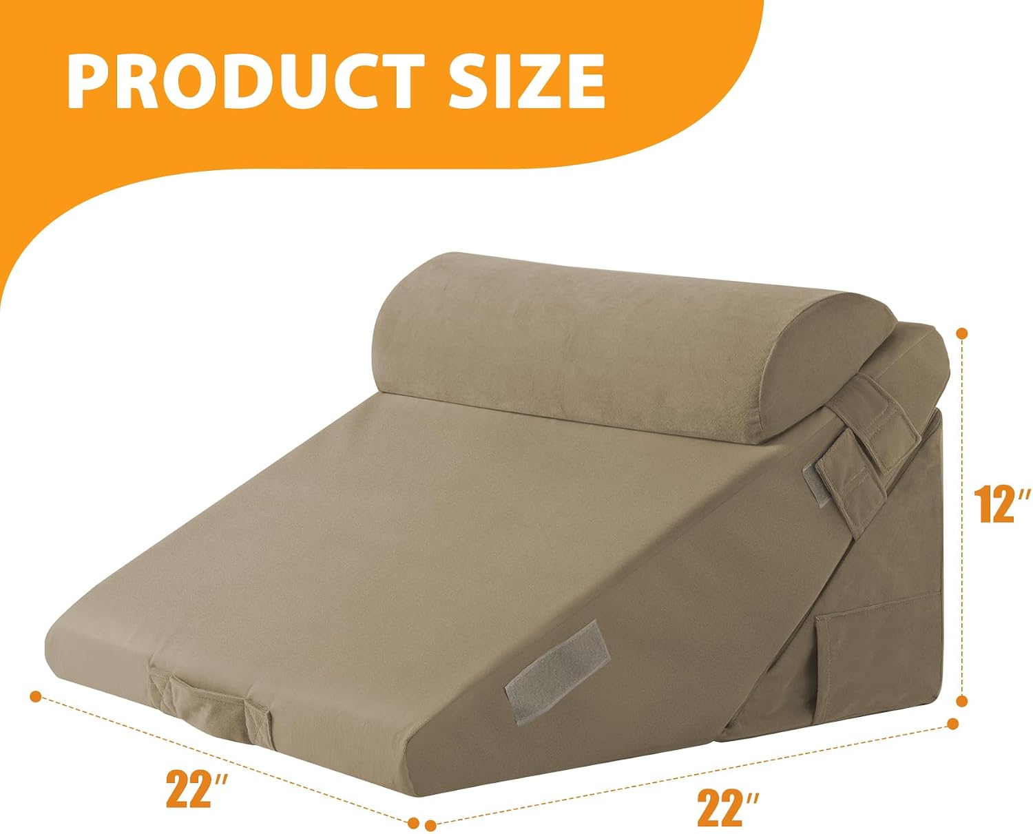 Ruqmuis 3PCS Wedge Pillow Set for After Surgery, Adjustable 9&12 Inch Bed Wedge Pillow for Sleeping, Incline Pillow Wedge for Headboard, Po…