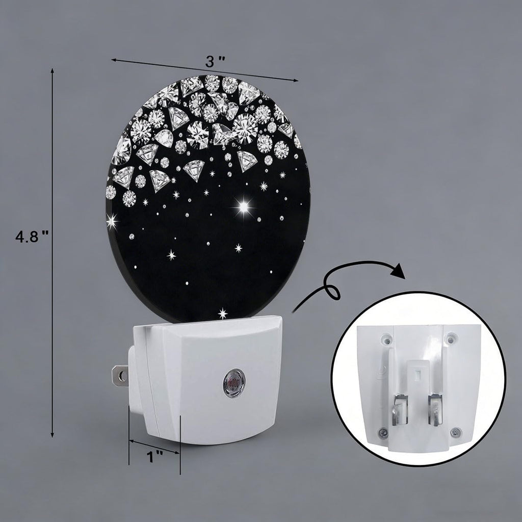 Shiny Diamond Night Light Plug-in Sleep Lamp Led Dusk to Dawn Night Light for Bedroom