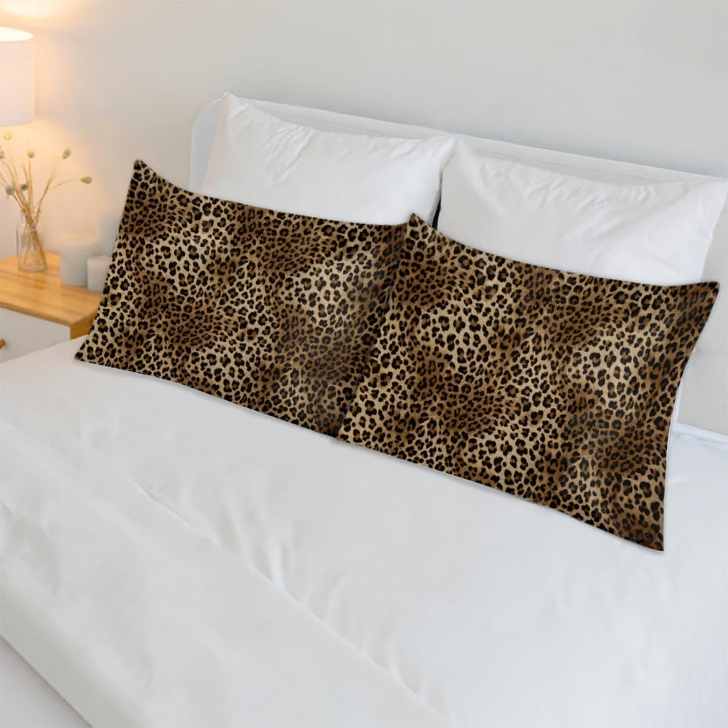 Fashion Leopard Cheetah Satin Silk Pillowcase for Hair and Skin Pillow Cases Standard Size Soft Silk Pillow Case with Envelope Closure…