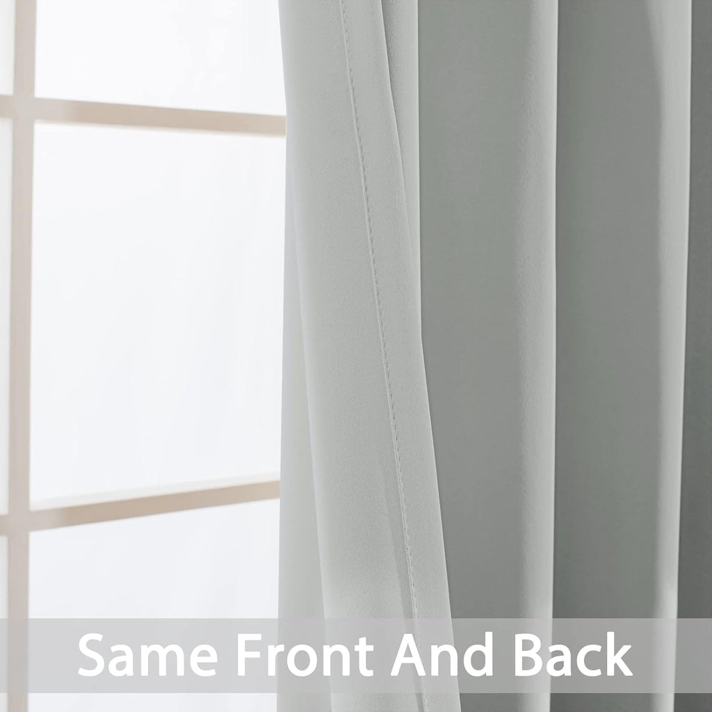 Yakamok Blackout Curtains Room Darkening Thermal Insulated Window Panels, Solid Grommet Top Drapes for Bedroom/Living Room(62Wx96L, Light…