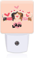 Valentine's Day Dachshund Dogs Night Light for Kids, Two Love Dachshunds Night Light Plug in with Dusk to Dawn Sensor,0.5w Energy Saving…