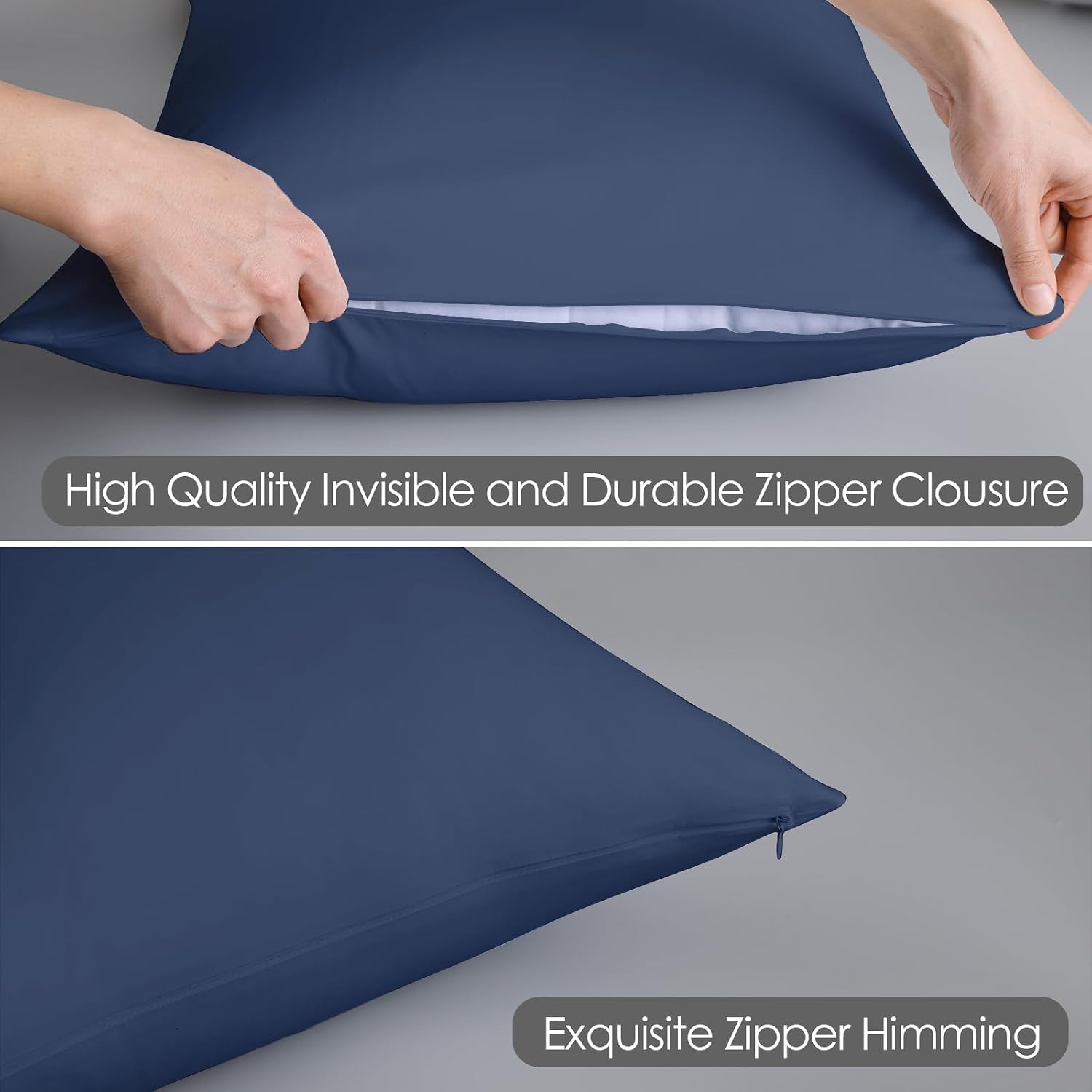 ShunjieHome 100% Egyptian Cotton Standard Pillow Protectors Set of 2, 400 Thread Count Sateen Weave Cooling Pillowcase, easy maintenance…