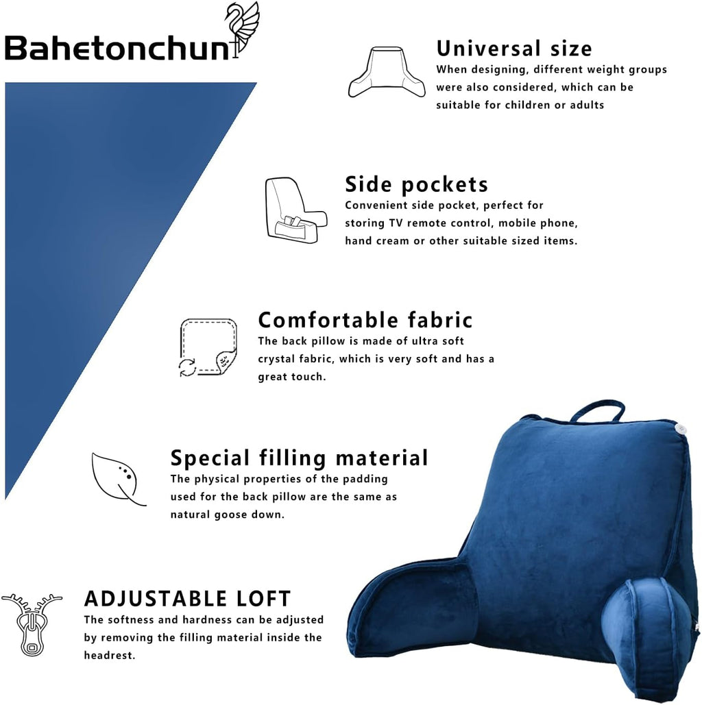 Bed Reading Pillow, Lying or Sitting Up, Back Pillow with Hand Support, for Bed/Sofa/Seat Reading, Mobile Phone, Gaming, TV Watching and…