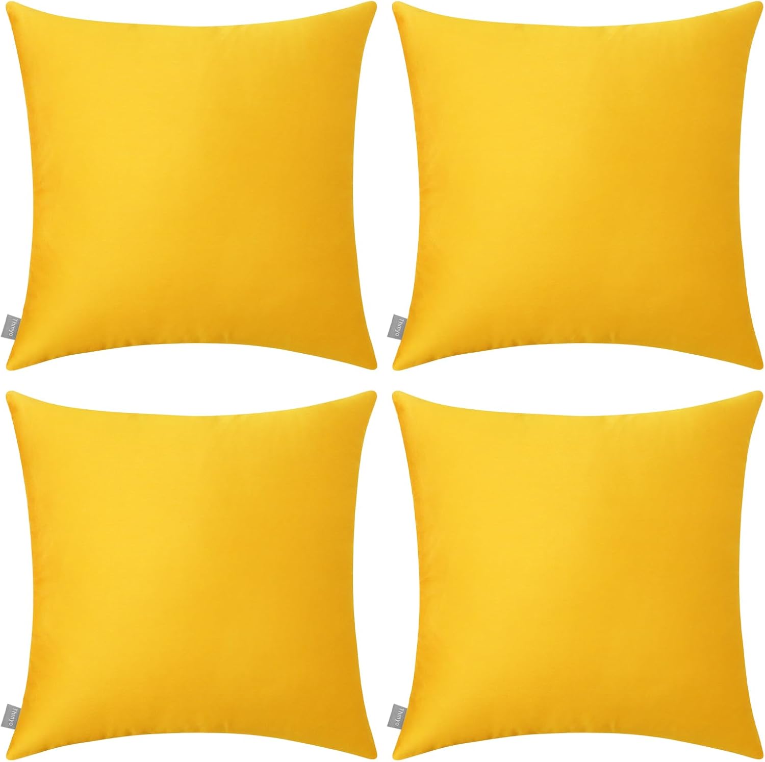 Thmyo 4-Pack 100% Cotton Comfortable Solid Decorative Throw Pillow Case, Thmyo Square Cushion Cover Pillowcase Sublimation Blank Pillow Cove…