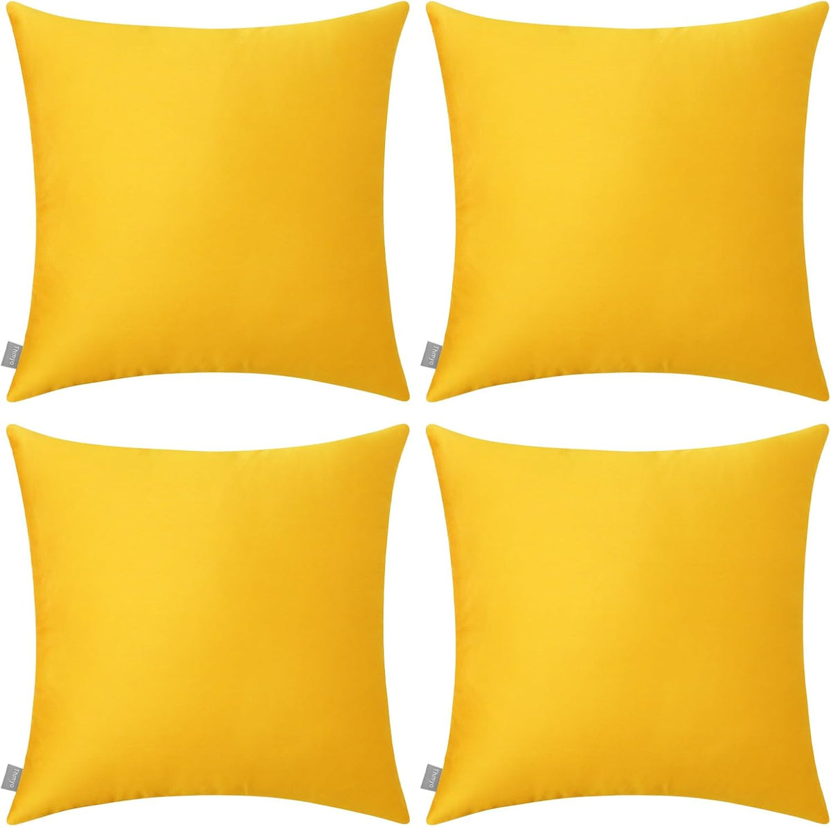 Thmyo 4-Pack 100% Cotton Comfortable Solid Decorative Throw Pillow Case, Thmyo Square Cushion Cover Pillowcase Sublimation Blank Pillow Cove…