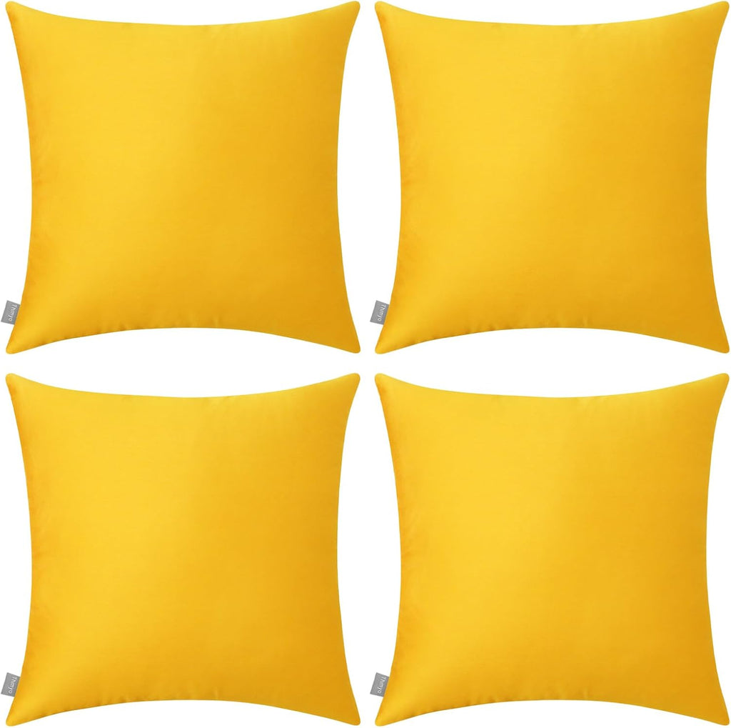Thmyo 4-Pack Cotton Comfortable Solid Decorative Throw Pillow Case Square Cushion Cover Pillowcase (Cover Only, No Insert)(20x20inch/50x50cm…