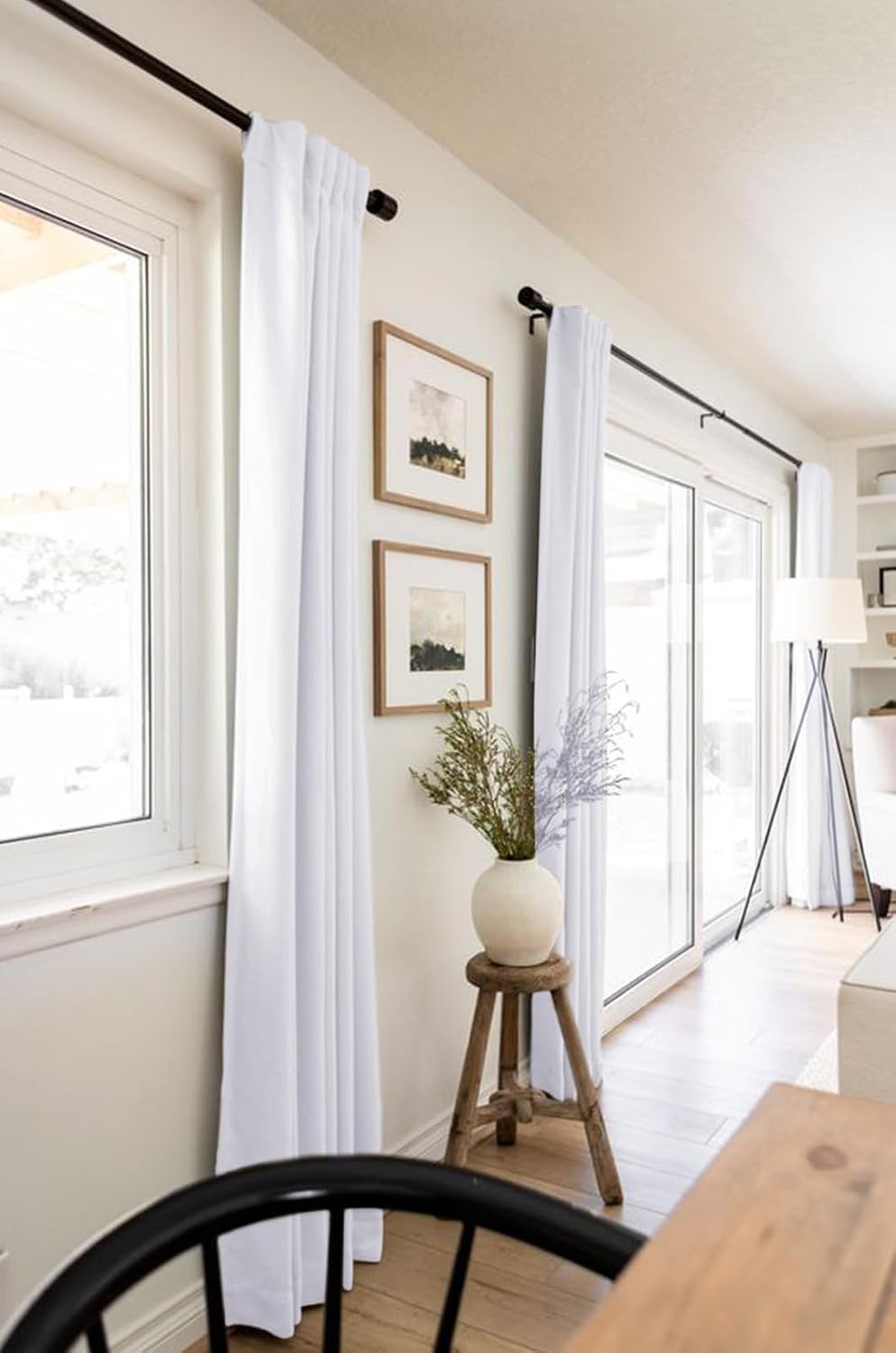 100BlackoutShield 100% Blackout Shield Linen Blackout Curtains for Bedroom 84 Inches Long, Back Tab/Rod Pocket Living Room Drapes, Thermal…