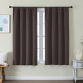 Simplebrand Ava Chocolate Short Blackout Curtains for Bedroom 54 Inches Long 2 Panels Set, Solid Thermal Insulated, Energy Saving Window Tr…