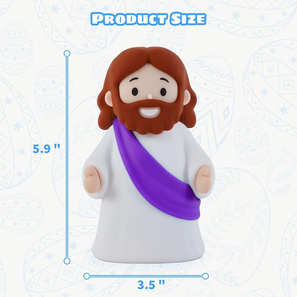 Jesus Night Light Rechargeable Bedside Night Light Dimmable Silicone LED Light Ideal for Religious Gatherings, Gifts for Sunday School…