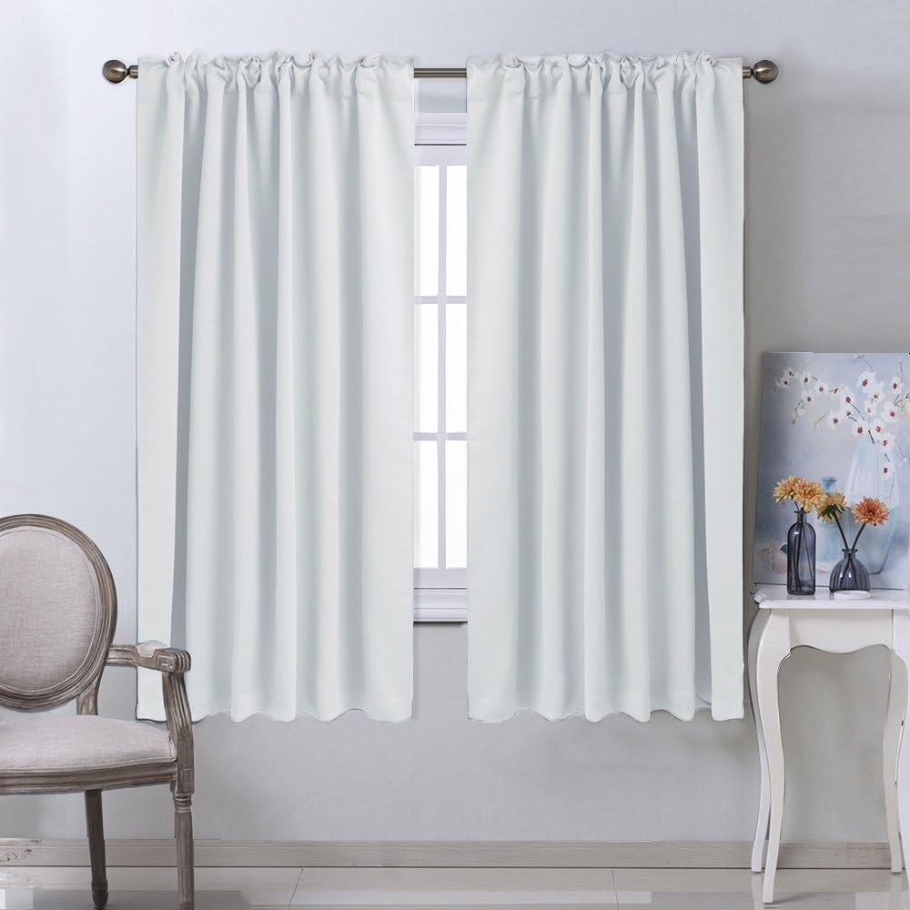 Nicetown Insulated Room Darkening Curtain Panels - (Cloud Grey Color) W52 x L63, 2 Pieces, Room Darkening Window Treatment Drape Panel 2 Pi…