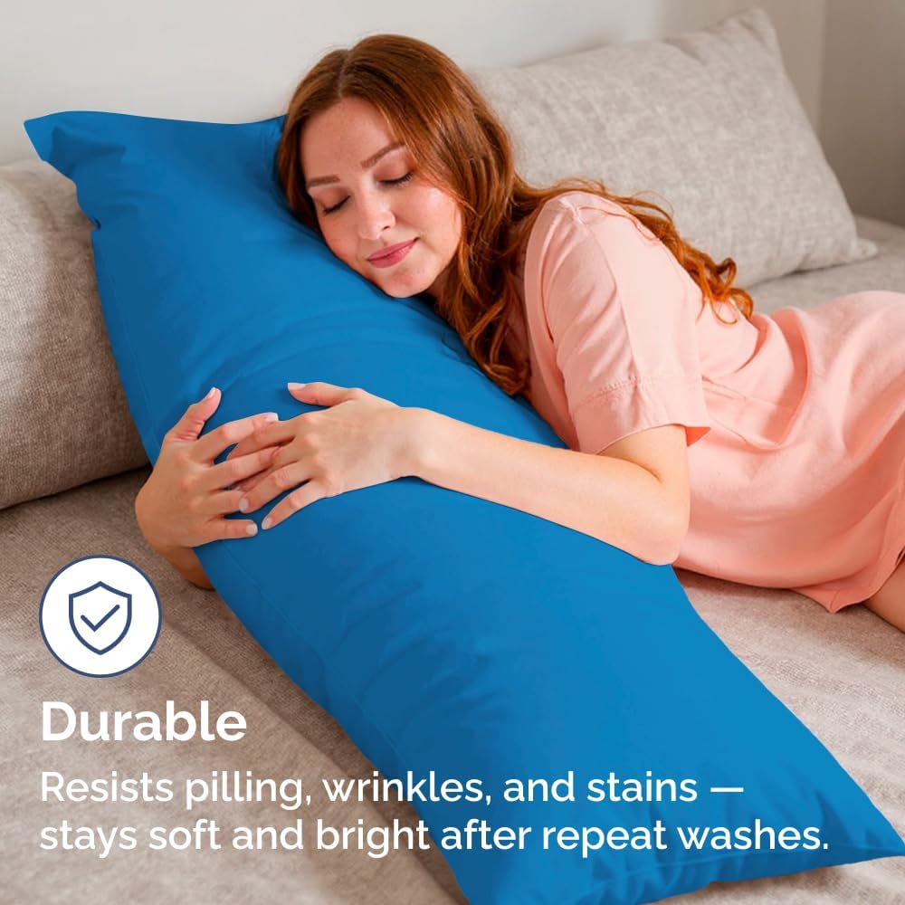 Body Pillowcases Set of 2-20x54 Long Body Pillow Case - Soft Body Pillow Cover for Sleeping & Side Sleepers - Comfy, Wrinkle & Fade Free…