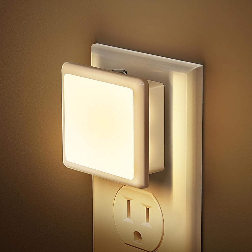 JandCase Night Lights Plug into Wall 2 Pack, Plug in Night Light with Dusk-to-Dawn Light Sensor, 3000K Soft White 0.3W, LED Nightlight…