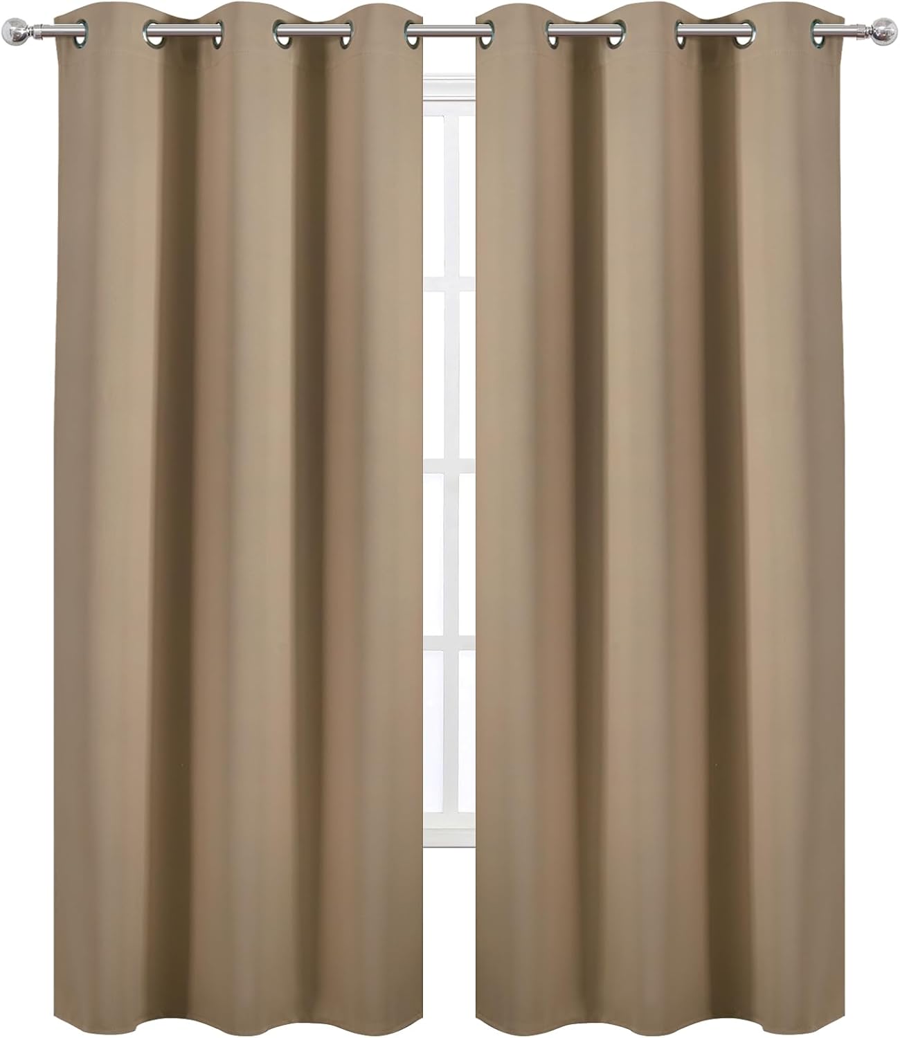 Lemomo Natural Thermal Blackout Curtains/38 x 84 Inch/Set of 2 Panels Room Darkening Curtains for Bedroom 84 Inch silver