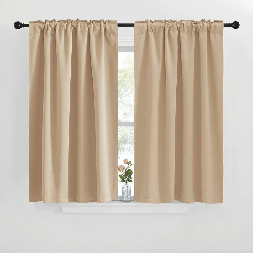 Nicetown Window Treatment Curtains Room Darkening Drapes - (Biscotti Beige Color) 42 Width X 40 Drop Each Panel, 2 Panels Set, Curtains and…
