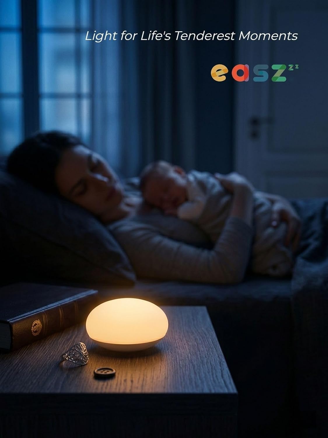 EASZZZ EASZZZ Baby Night Light, Nursery Night Lamp for Breastfeeding, Soft BPA Free Silicone Touch Night Lamp, Eye Caring, Easy Flip…