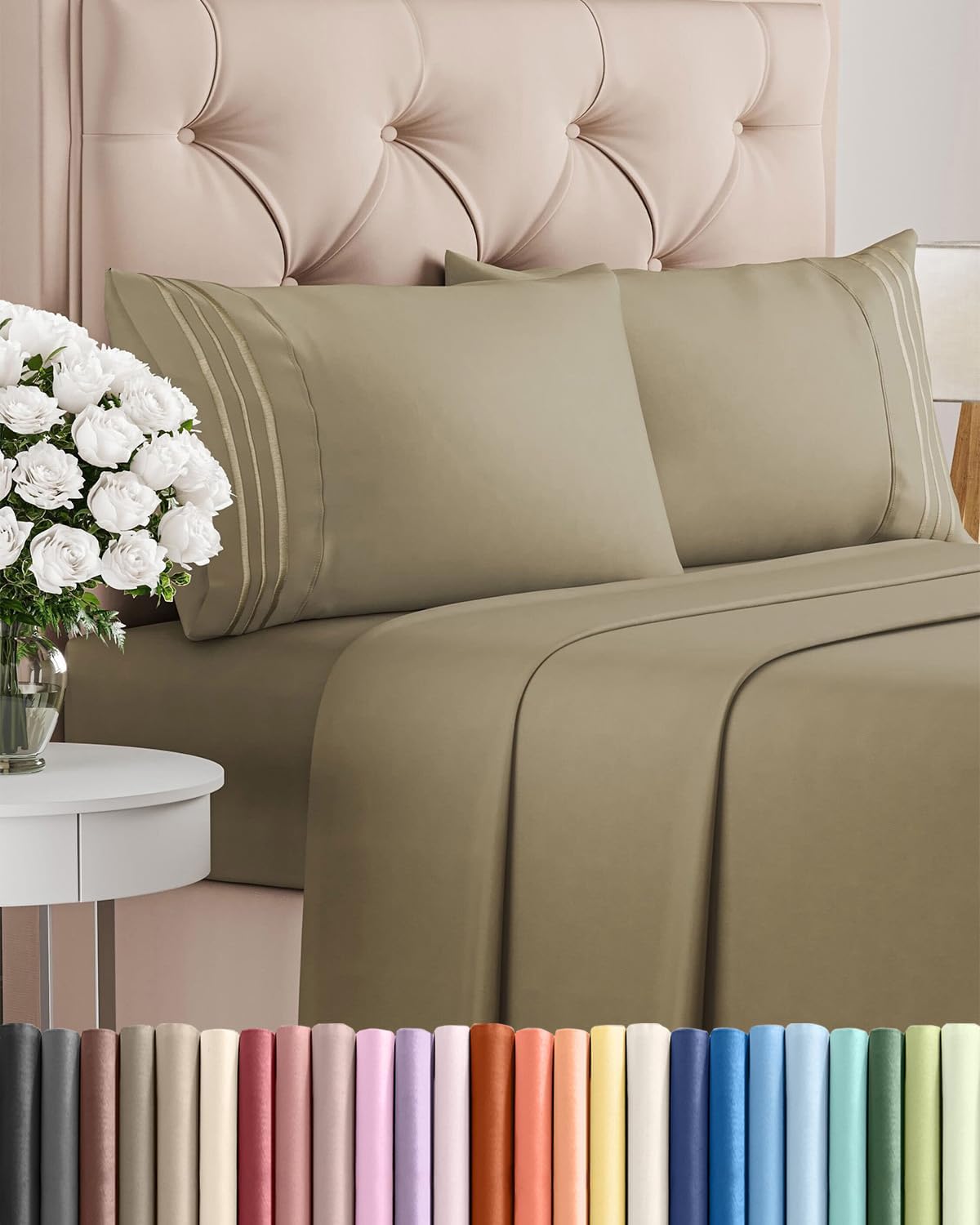 Queen Size 4 Piece Sheet Set - Comfy Breathable & Cooling Sheets - Hotel Luxury Bed Sheets for Women & Men - Deep Pockets, Easy-Fit…