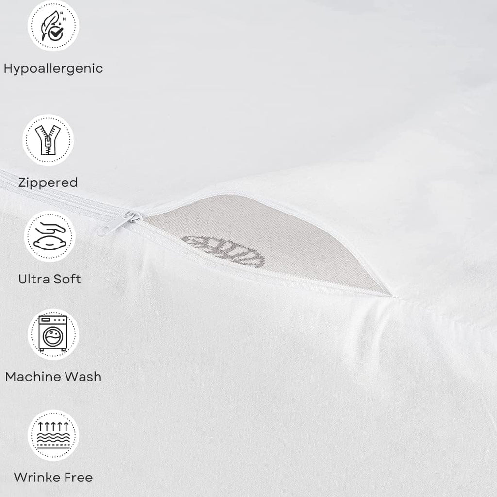 The Grand Poly-Cotton Zippered Pillow Protector - Wedge Pillow Cover - Protec ts from Dirt, Dust, and Dubris - Single Unit