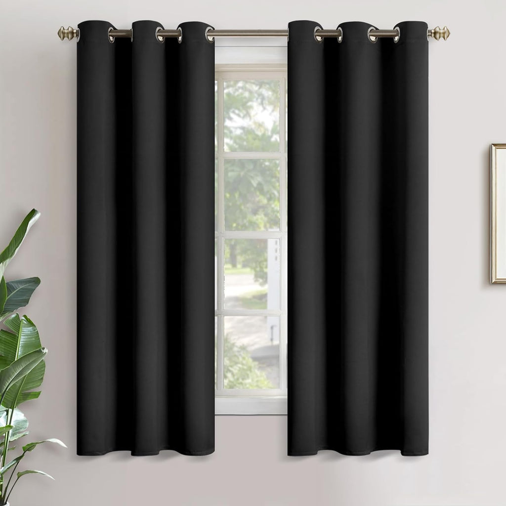 YoungsTex Blackout Curtains 63 Inch Length for Bedroom - Thermal Insulated Window Drapes with Grommet Room Darkening Privacy for Kitchen Ba…