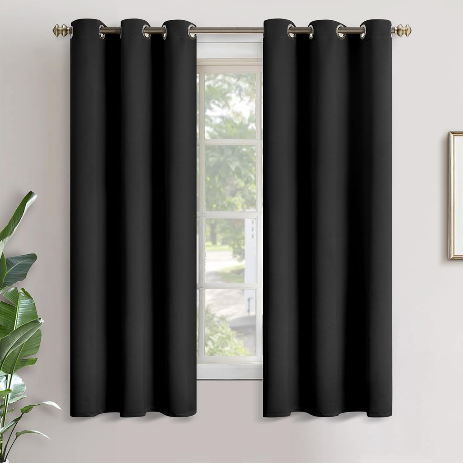 YoungsTex Blackout Curtains 63 Inch Length for Bedroom - Thermal Insulated Window Drapes with Grommet Room Darkening Privacy for Kitchen Ba…